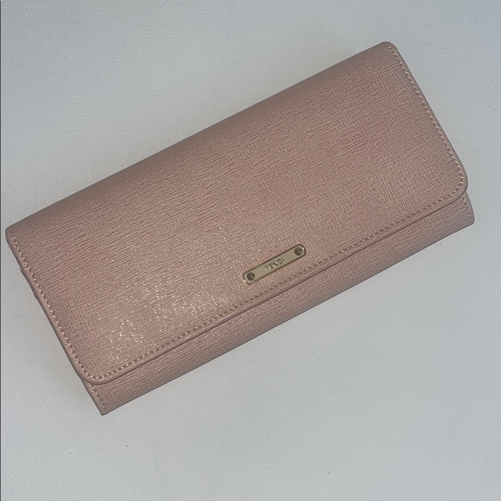 Fendi Light Pink Leather Continental Wallet